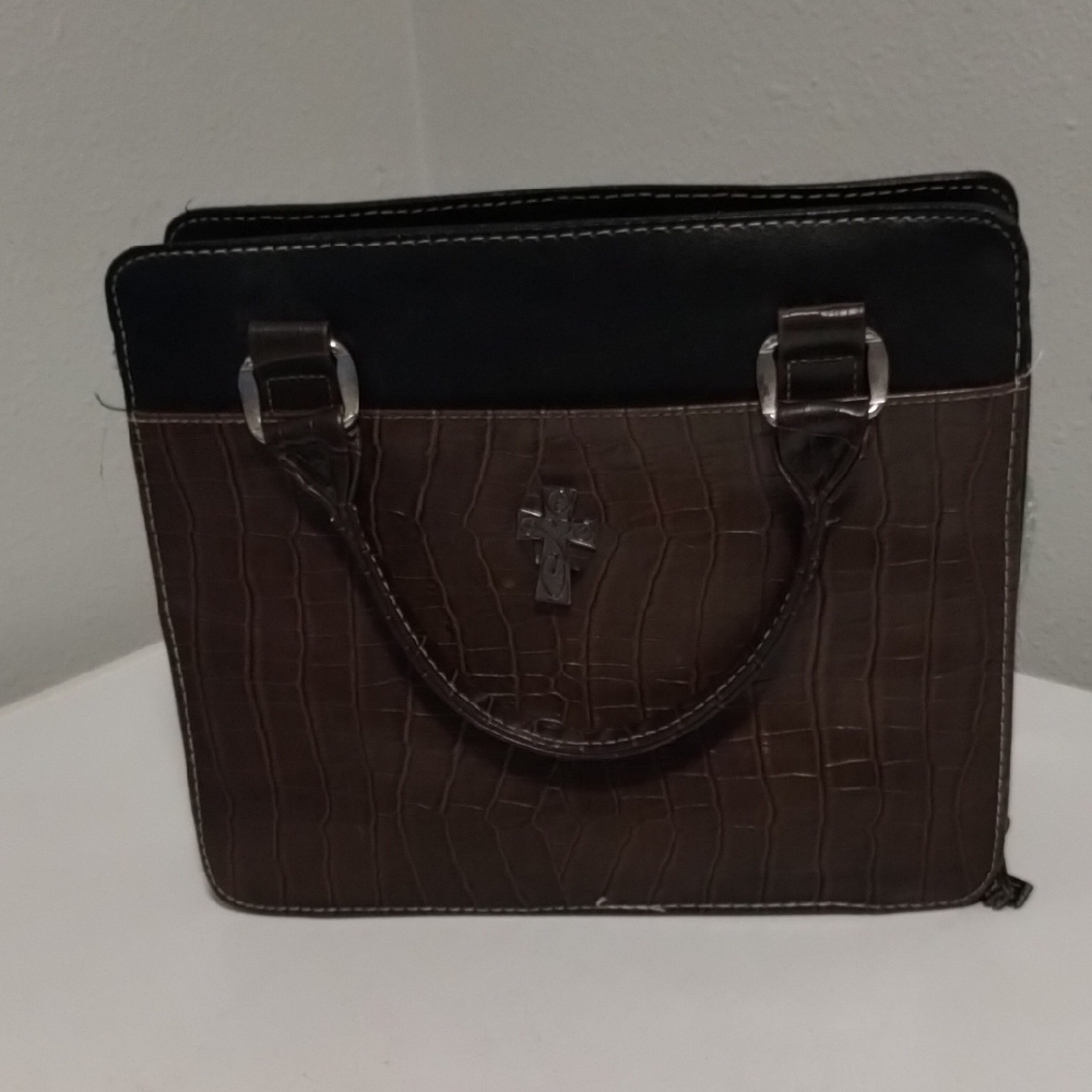 Vintage Brown Crocodile Pattern Bible Bag!!!!